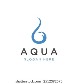 Abstraktes Logo aqua blau Naturberge. Logo für Geschäft, Mineralien, Meer.