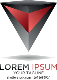 Abstract logo arrow / pyramid / triangle. Geometric vector illustration.