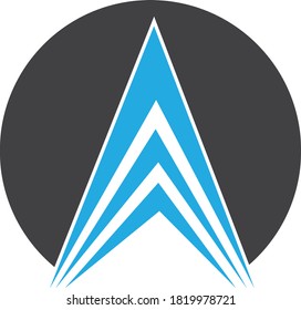 Logo abstracto, logotipo artístico, logotipo azul