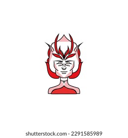 abstract logo art design red fantasy character elements