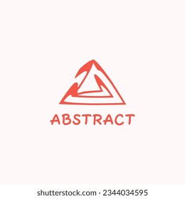 Abstract logo with artistic and irregular triangle shape.