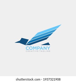 Abstract logo with bird concept design vector