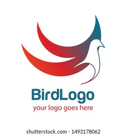 Abstract Logo bird illustration vector template.