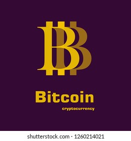 Abstract Logo Bitcoin. Cryptocurrency Design