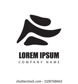 abstract logo black color on white background. vector logo design black and white, Vector Illustration. 