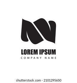 abstract logo black color on white background. vector logo design black and white, Vector Illustration. 