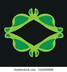 abstract logo with black and green color