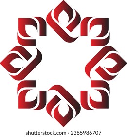 abstraktes Logo mit Kombination aus Schwarz und Rot