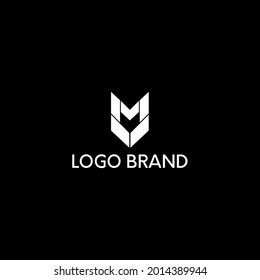 plantilla de logotipo en blanco negro con logotipo abstracto