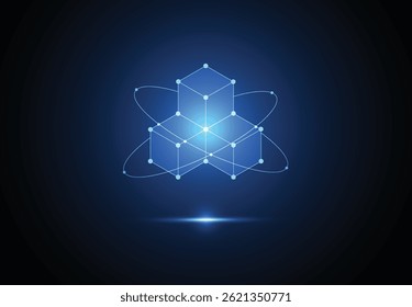 Abstract logo blockchain digital technology concept design. Big data design. Vector illustration