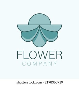 Abstract logo with blue color dominates. suitable for agricultural companies, garden shops, florists, fertilizer manufacturers.
