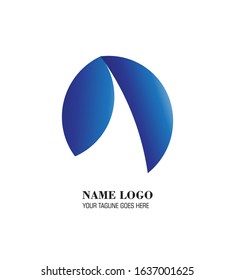 Abstract logo blue colour with scythe inside it describe a Sailing boat