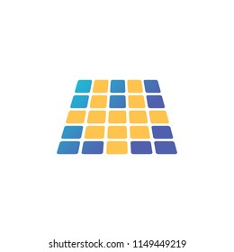 abstract logo of a Blue Solar Panel and Power Socket