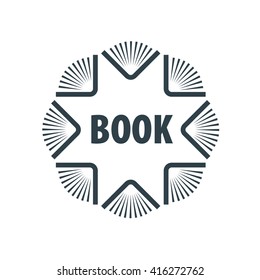Abstract logo of books and knowledge. Illustration, vector template