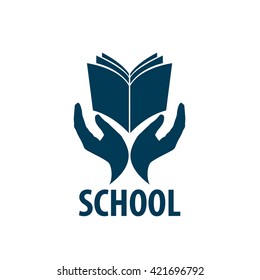 Abstract logo of books and school. Illustration, vector template