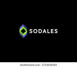 Abstraktes Logo aus hellen geometrischen Formen. Quadratisches Rhombus-Shutter, Vektorlogotyp