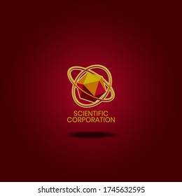 Abstract logo for business company. Corporate identity design element. Infinity atom energy, orbit connect, nuclear reactor core, nuclear logotype idea. integrated molecule concept.