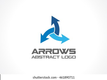 Abstract logo for business company. Corporate identity design element. Technology, Industrial, Logistic, Distribution Logotype idea. Arrow mix, delivery, interaction, integrate concept. Vector icon