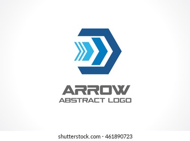 Abstract Logo For Business Company. Corporate Identity Design Element. Technology, Social Media, Internet And Network Logotype Idea. Digital Connect, Continue Arrow Concept. Colorful Vector Icon