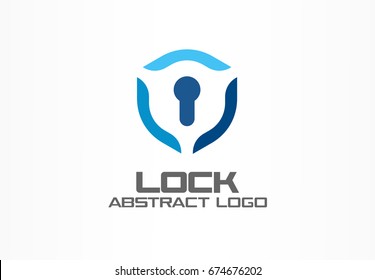 Abstract logo for business company. Corporate identity design element. Guard, shield lock, secure agency logotype idea. concept. real estate insurance, protection, security concept. Color Vector icon