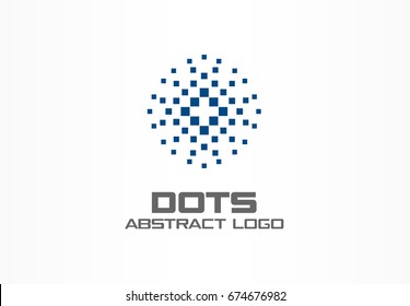 Abstract logo for business company. Corporate identity design element. Digital technology, Globe, sphere, circle logotype idea. Growth, development, healthcare concept. Colorful Vector icon