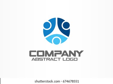 Abstract logo for business company. Corporate identity design element. Technology, Social Media Logotype idea. People connect, Circle, segment, section, globe concept. Colorful Vector icon