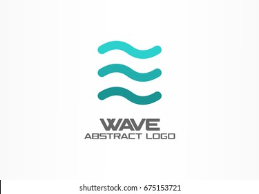 Abstract logo for business company. Corporate identity design element. Eco ocean, nature, swimming pool, spa, aqua swirl Logotype idea. Water wave, blue sea square concept. Colorful Vector line icon