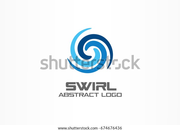 Abstract logo for business company. Corporate\
identity design element. Eco, nature, whirlpool, spa, aqua swirl\
Logotype idea. Water spiral, blue circle three segment mix concept.\
Colorful Vector icon
