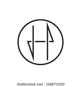 Abstract logo for business corporation. Initial H.