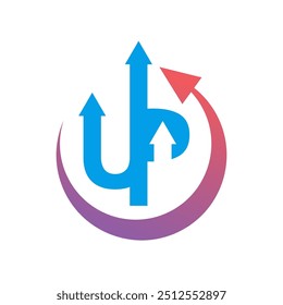 Abstrakte bis Logo Business-Logo-Design-Vorlage mit Pfeil-Symbol.