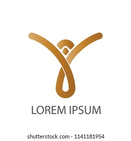 Abstract logo business design vector. Design spline isolated gold on white background. Design print for logo, identity, company, symbol, sign. Set 8