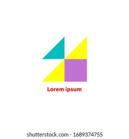 abstract logo for business in the form of two yellow triangles