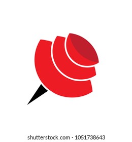 Abstract logo business vector. Design red pin on white backgroud isolated. Design print for company identity, card, profile. Set 1