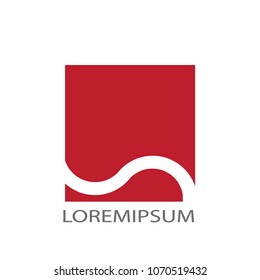 Abstract logo business vector. Design red s square on white background. Design print for company identity. Set 1