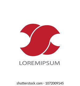 Abstract logo business vector. Design red s cross on white background. Design print for company identity. Set 1