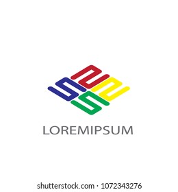 Abstract logo business vector. Design colorful s four on white background. Design print for company identity. Set 3
