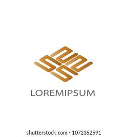 Abstract logo business vector. Design gold s four on white background. Design print for company identity. Set 2