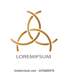 Abstract logo business vector. Design gold arc overlapping on white background. Design print for company identity. Set 2