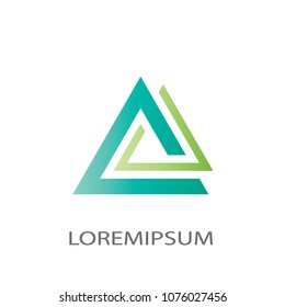 Abstract logo business vector. Design green triangle couples on white background. Design print for company identity. Set 3