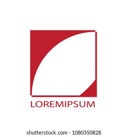 Abstract logo business vector. Design red square arc on white background. Design print for company identity. Set 1