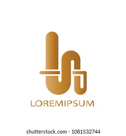 Abstract logo business vector. Design gold initial on white background. Design print for company identity. Set 3