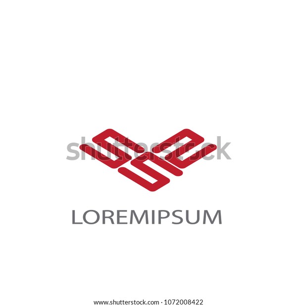 Abstract logo\
business vector. Design red three s on white background. Design\
print for company identity. Set\
1