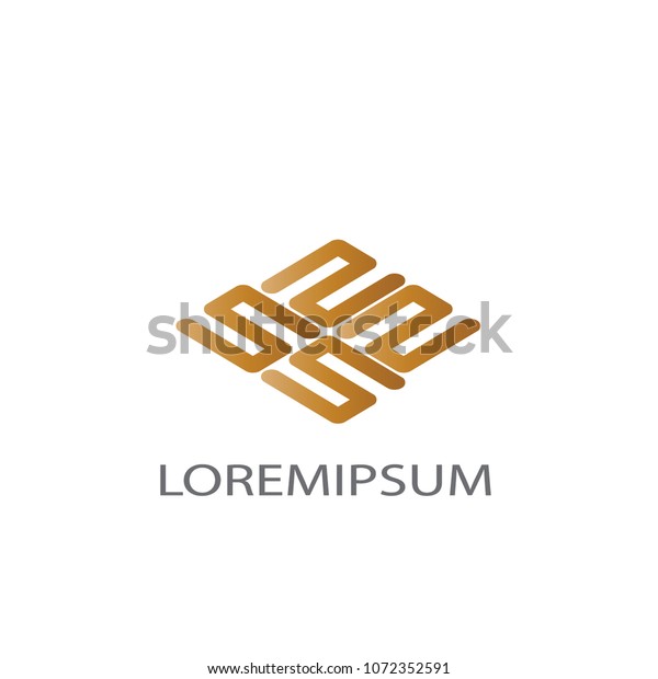 Abstract logo\
business vector. Design gold s four on white background. Design\
print for company identity. Set\
2