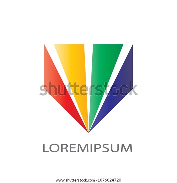 Abstract logo business\
vector. Design colorful v on white background. Design print for\
company identity. Set\
3