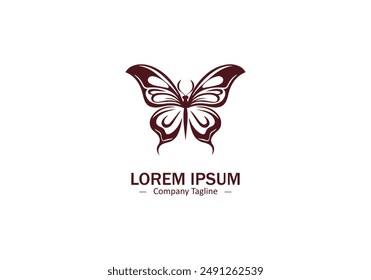 Abstract logo of butterfly icon vector fly insect silhouette