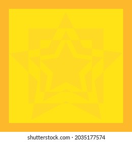 abstract logo or button with orange and yellow symmetric and geometrical stars