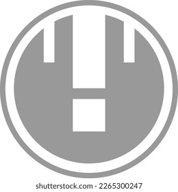 an abstract logo by combining a circle with the letter i