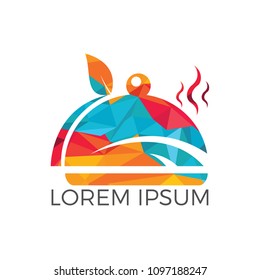 Abstract logo for cafe or restaurant. Graphic food icon symbol for cooking business.