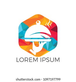 Abstract logo for cafe or restaurant. Graphic food icon symbol for cooking business.