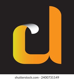 Logo abstracto, se puede leer d o u, con un concepto parcialmente pelado con una combinación de amarillo negro y dorado